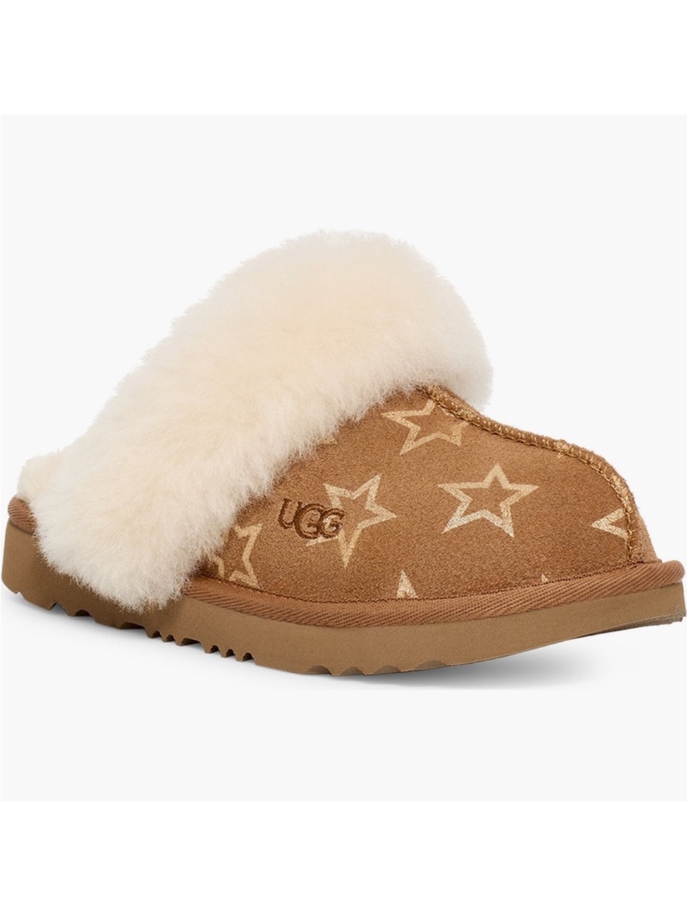 UGG® Kids' Cozy II Iridescent Stars Genuine Shearling Slipper